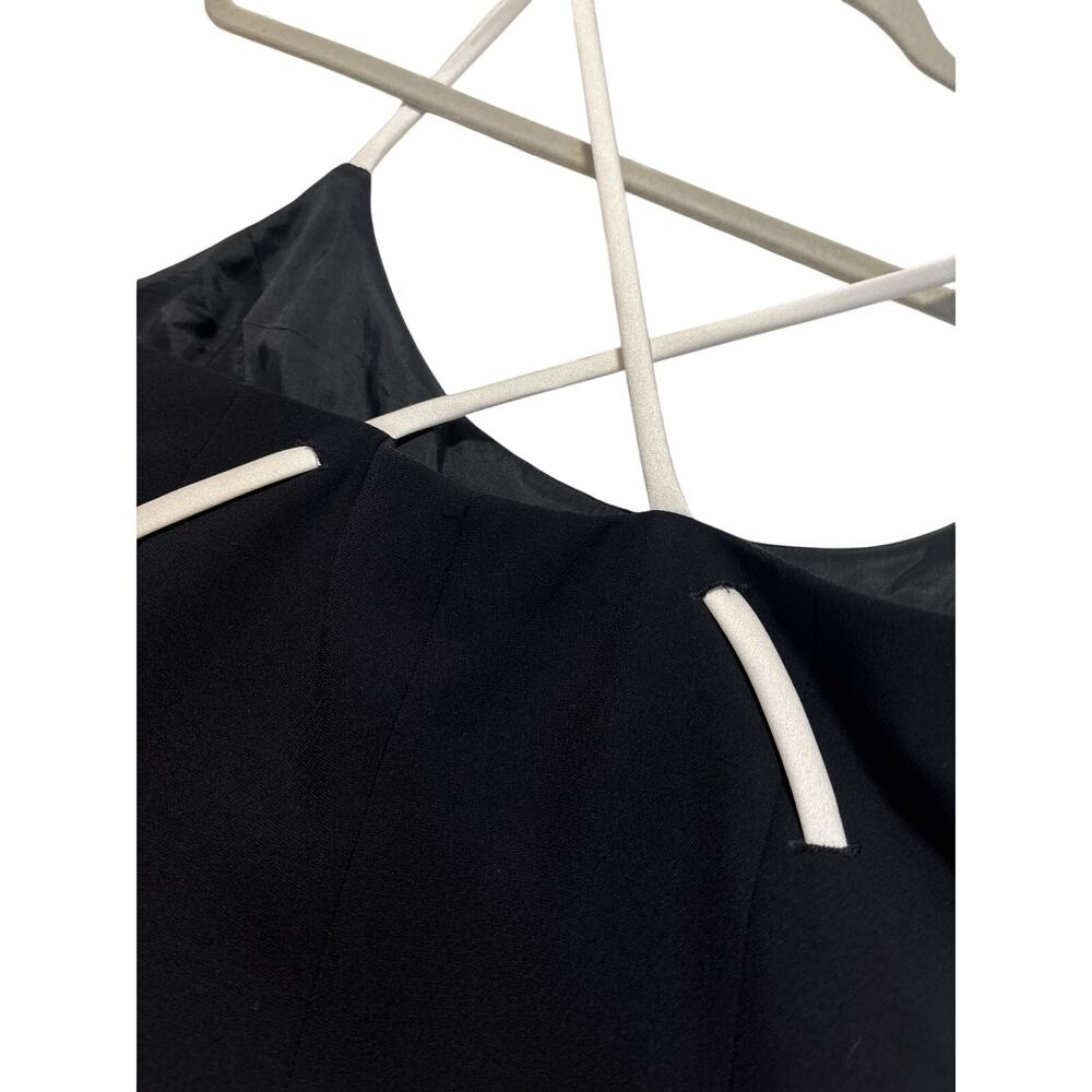 Maggy London Black White Accent Midi Dress Size 8 - Picture 7 of 9